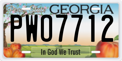 GA license plate PWO7712