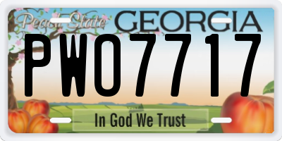 GA license plate PWO7717