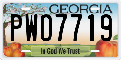 GA license plate PWO7719