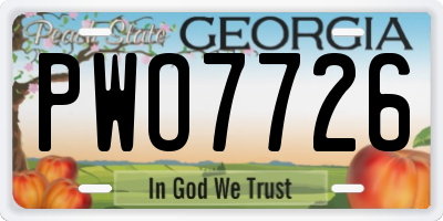 GA license plate PWO7726