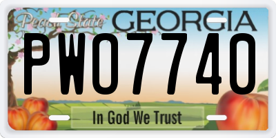 GA license plate PWO7740