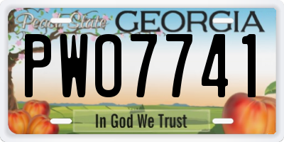 GA license plate PWO7741