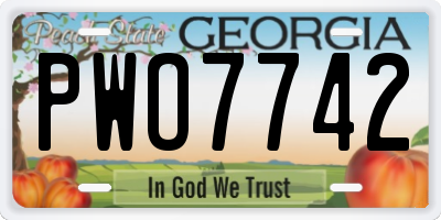 GA license plate PWO7742