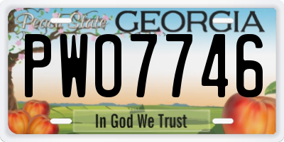 GA license plate PWO7746