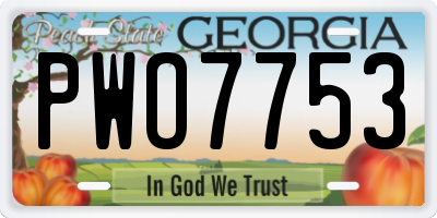 GA license plate PWO7753