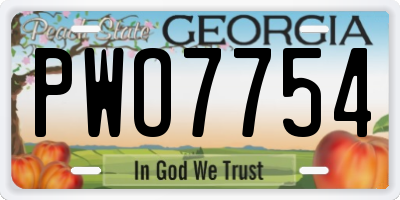 GA license plate PWO7754