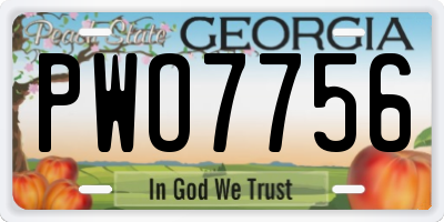 GA license plate PWO7756