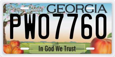 GA license plate PWO7760