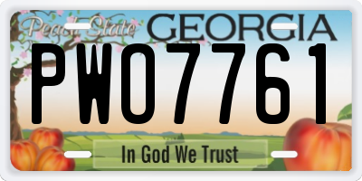 GA license plate PWO7761