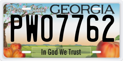 GA license plate PWO7762