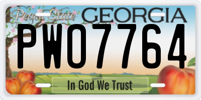 GA license plate PWO7764