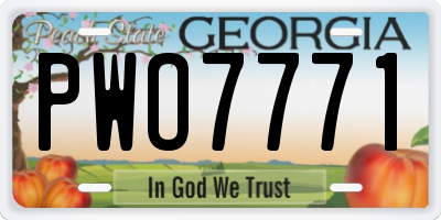 GA license plate PWO7771