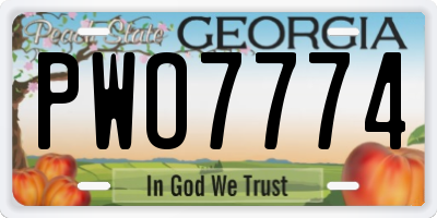 GA license plate PWO7774