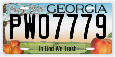 GA license plate PWO7779
