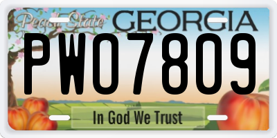GA license plate PWO7809