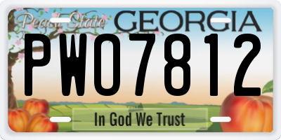 GA license plate PWO7812