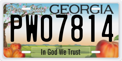 GA license plate PWO7814