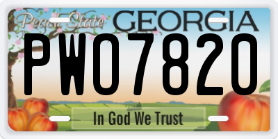 GA license plate PWO7820