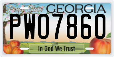 GA license plate PWO7860