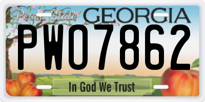 GA license plate PWO7862