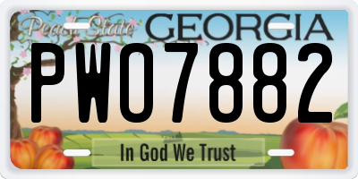 GA license plate PWO7882