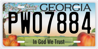 GA license plate PWO7884