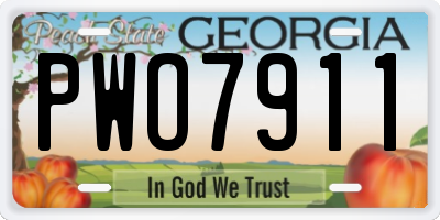 GA license plate PWO7911