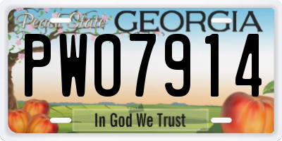 GA license plate PWO7914