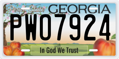 GA license plate PWO7924