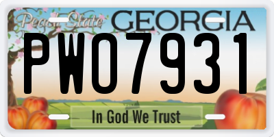 GA license plate PWO7931