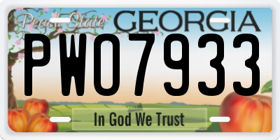 GA license plate PWO7933