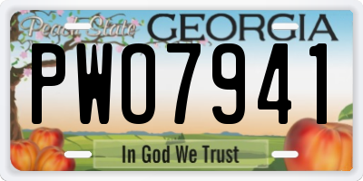 GA license plate PWO7941