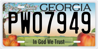 GA license plate PWO7949
