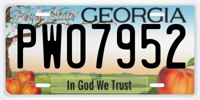 GA license plate PWO7952