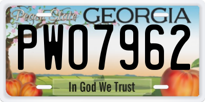 GA license plate PWO7962