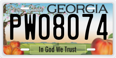 GA license plate PWO8074