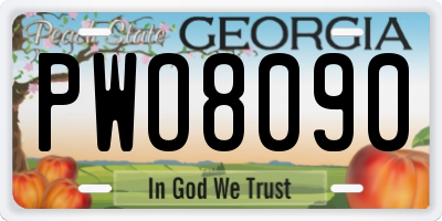 GA license plate PWO8090