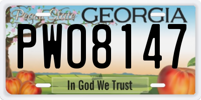 GA license plate PWO8147