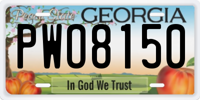GA license plate PWO8150