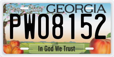 GA license plate PWO8152