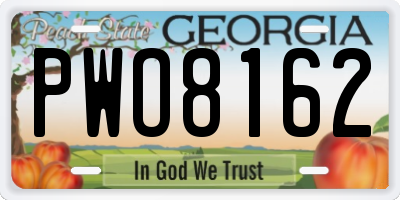 GA license plate PWO8162