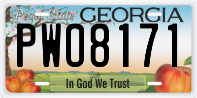 GA license plate PWO8171