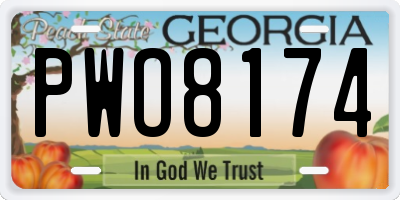 GA license plate PWO8174