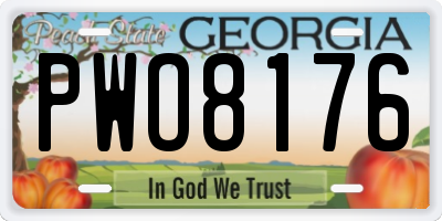 GA license plate PWO8176