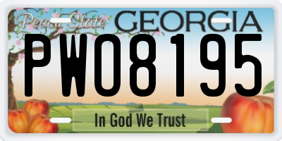 GA license plate PWO8195