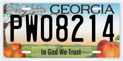 GA license plate PWO8214