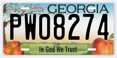 GA license plate PWO8274