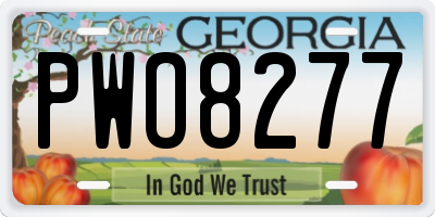 GA license plate PWO8277