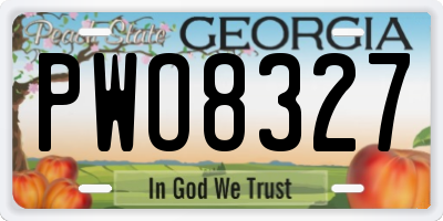 GA license plate PWO8327