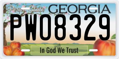 GA license plate PWO8329